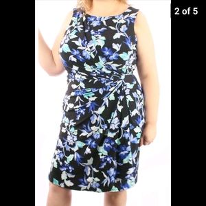 American living front knot  sheat dress black blue size 10